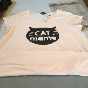 Avenue 9 Baby Pink Cat Mama T Shirt Size L/XL